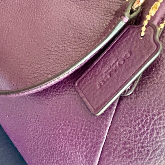 Coach Dark Purple Kelsey Shoulder Bag w/ Strap - Picture 6 of 9